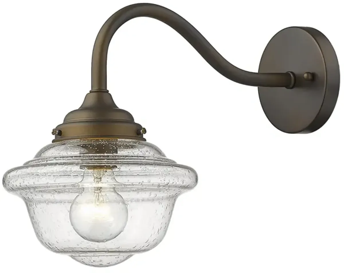 Homezia Burnished Bronze Vintage Schoolhouse Outdoor Wall Light