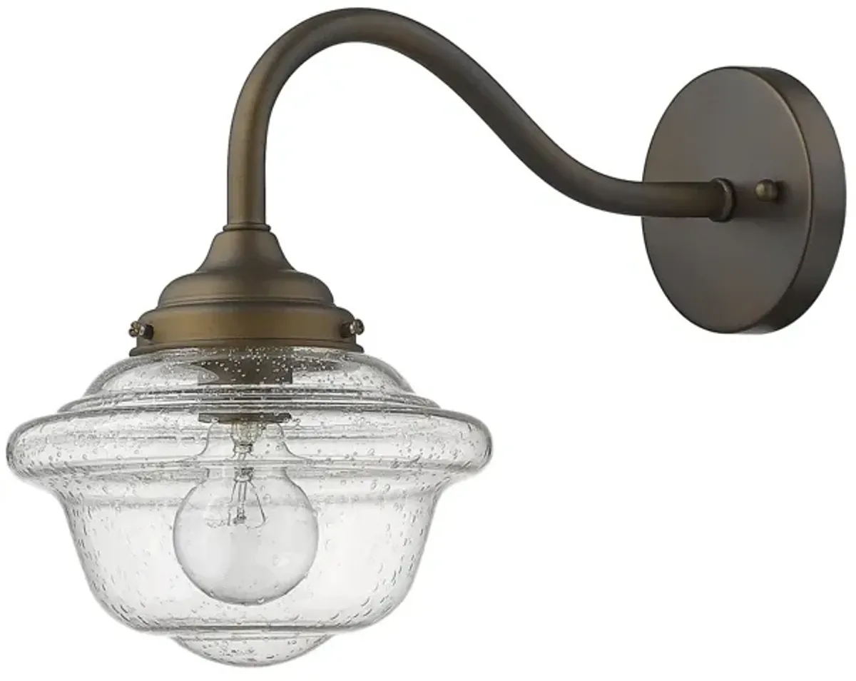 Homezia Burnished Bronze Vintage Schoolhouse Outdoor Wall Light