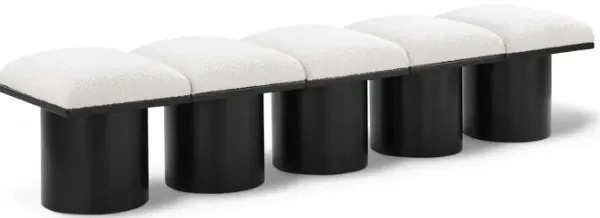 Meridian Furniture Pavilion Cream Boucle Fabric Bench