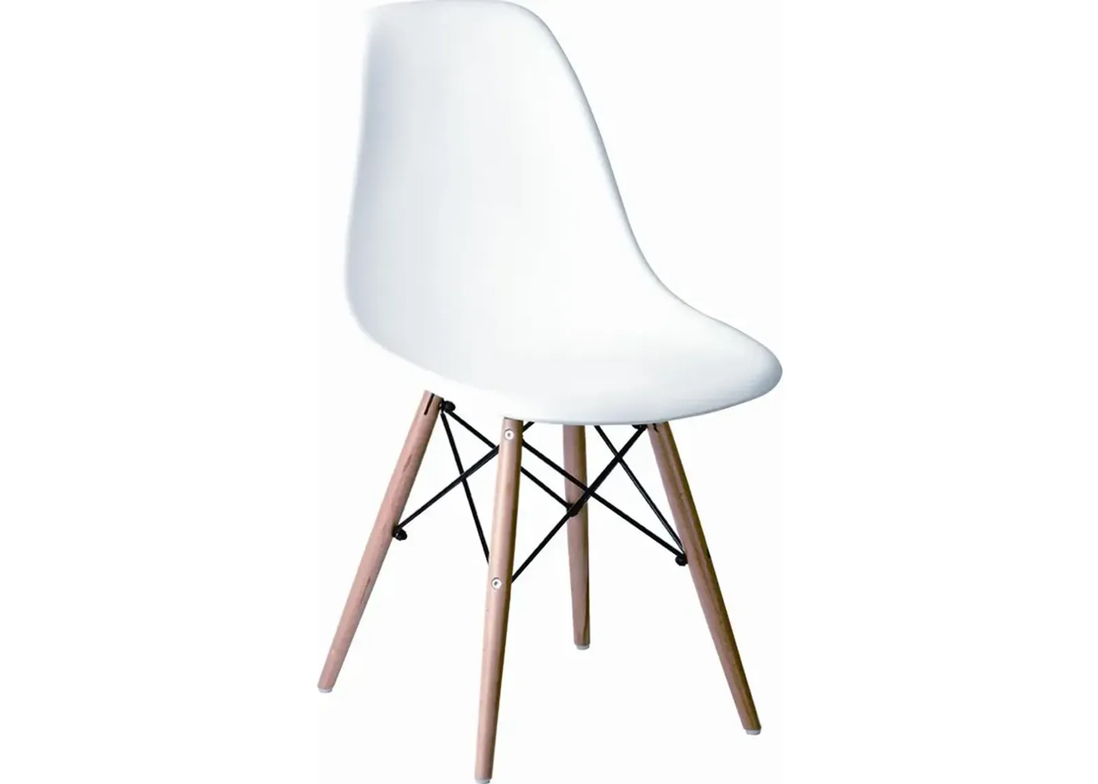 Pp Chair With Wood Legs, White, Set Of 2