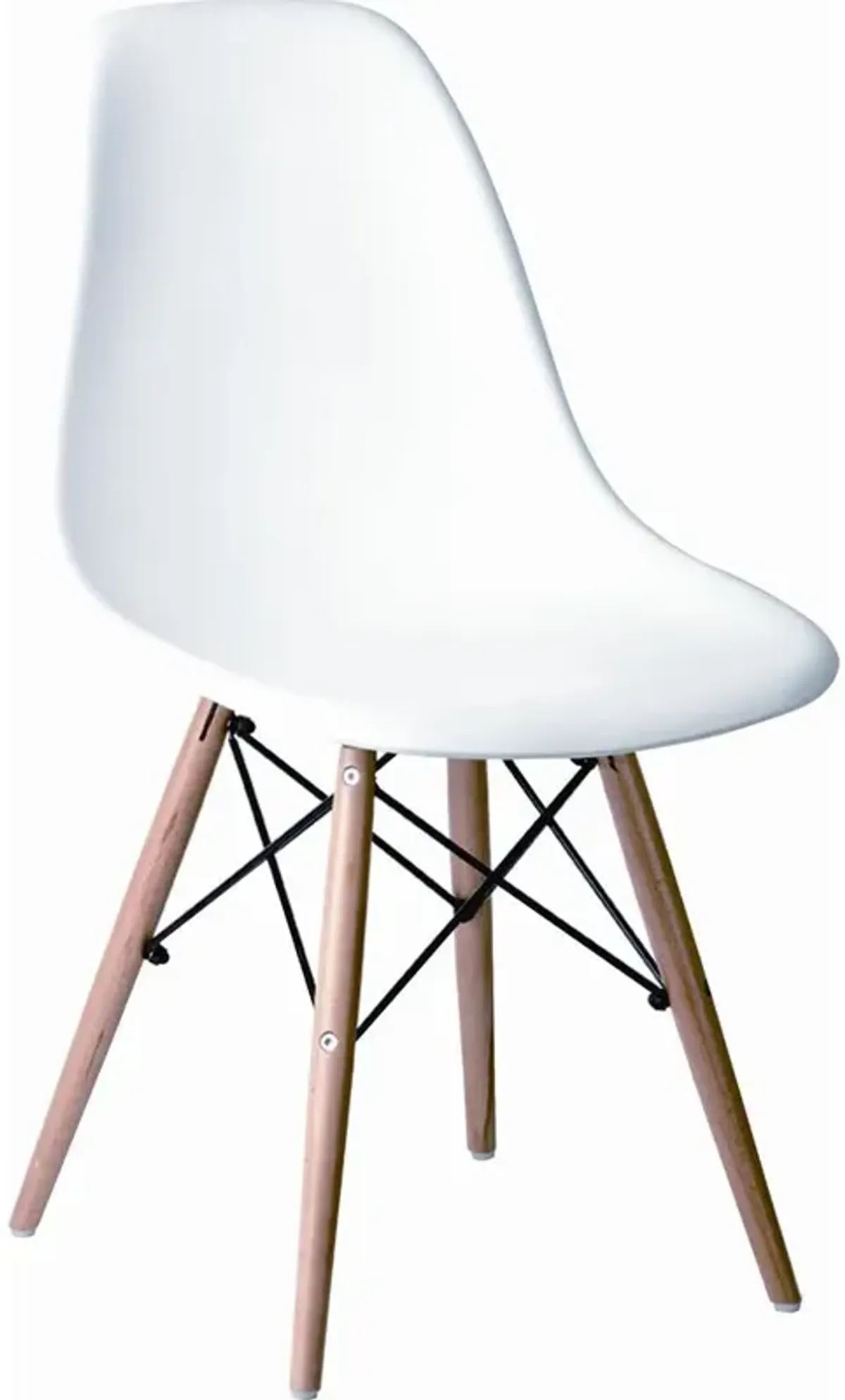 Pp Chair With Wood Legs, White, Set Of 2