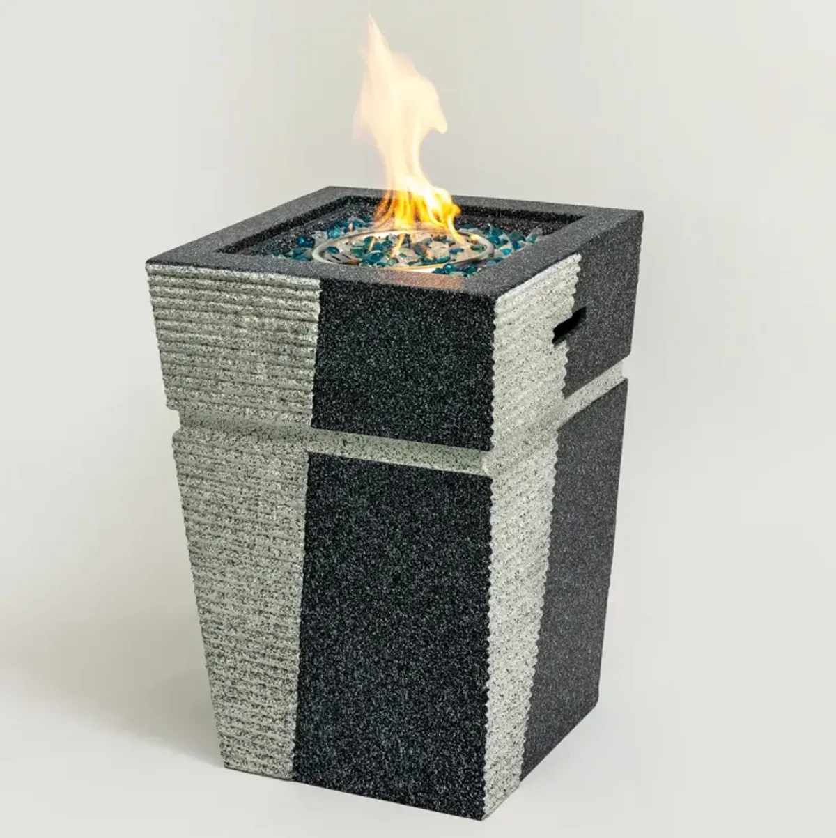 Outdoor Concrete Fire Pit Column Propane Fire Pit Patio Gas Fire Pit