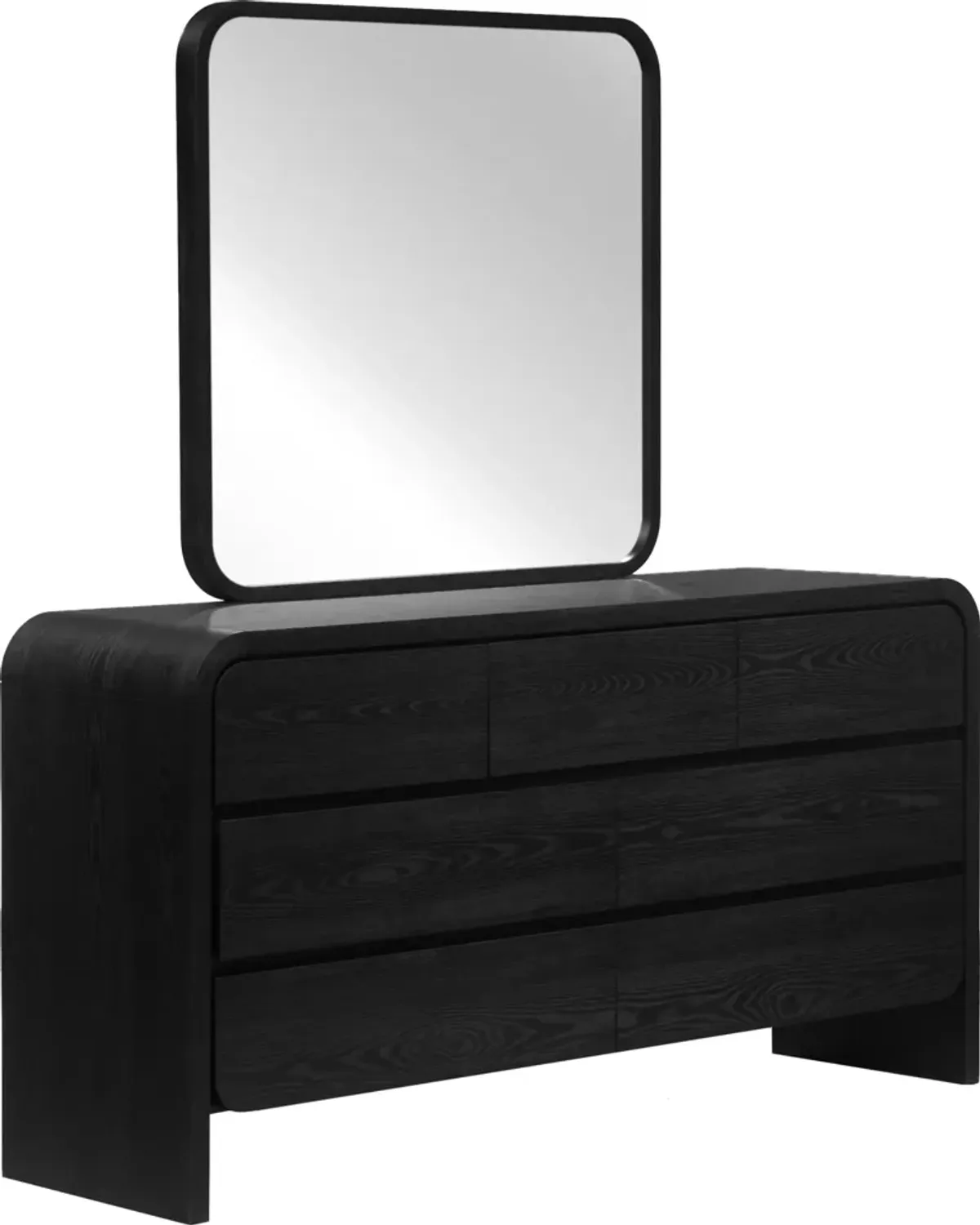 Elora Seven Drawer Dresser in Jet Black Ash