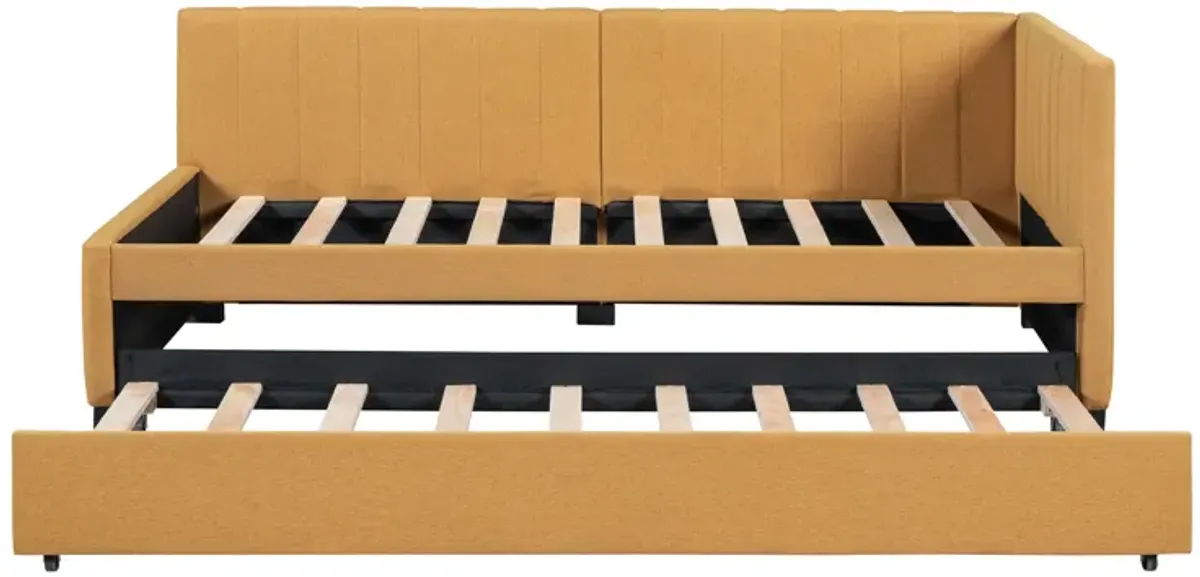 Merax Upholstered Daybed Bed Frame with Trundle