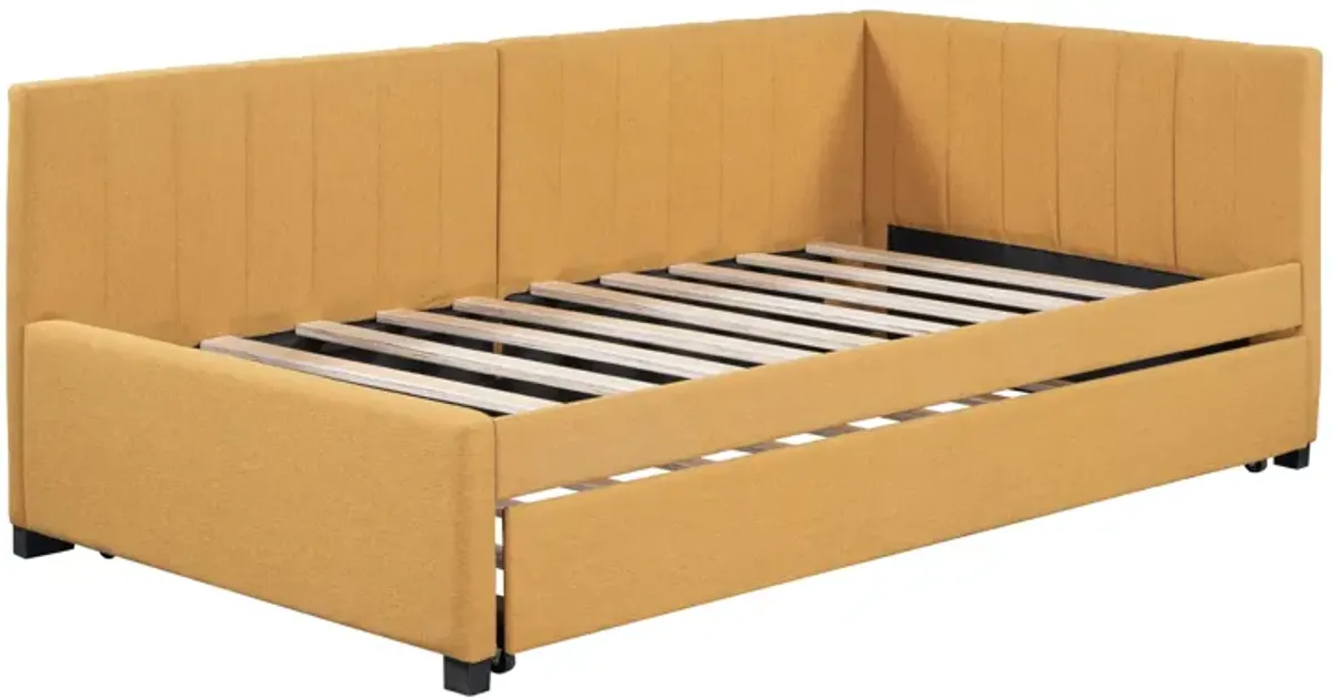 Merax Upholstered Daybed Bed Frame with Trundle