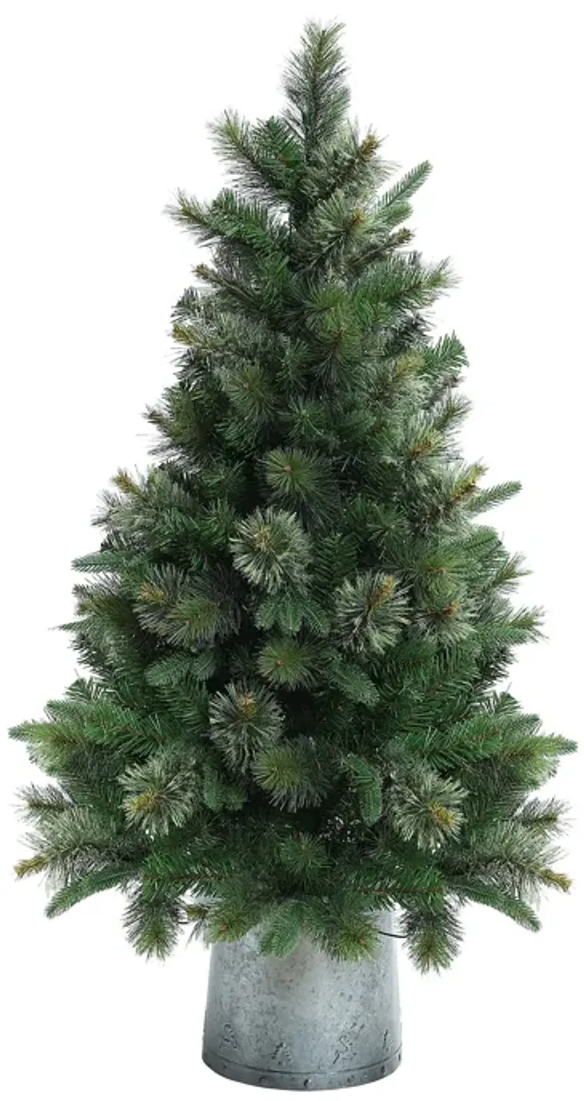 LuxenHome 4Ft Artificial Christmas Potted Pine Tree with Lights