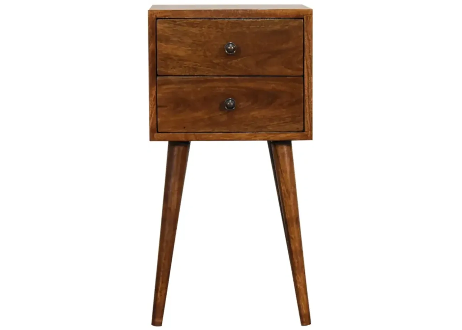 Mini 2 Drawer Chestnut Solid Wood NightStand