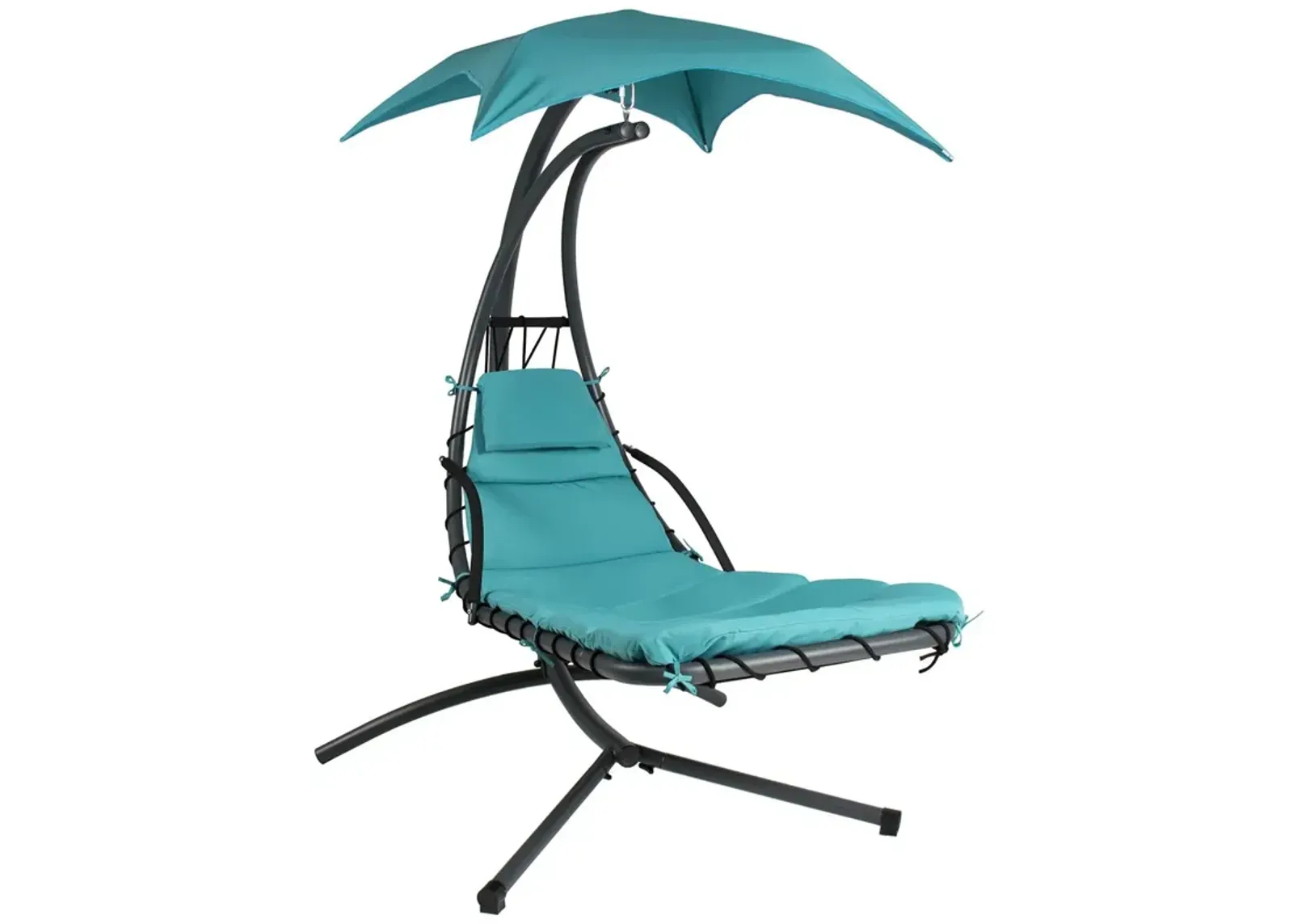 Hivvago Teal Single Person Sturdy Modern Chaise Lounger Hammock Chair Porch Swing