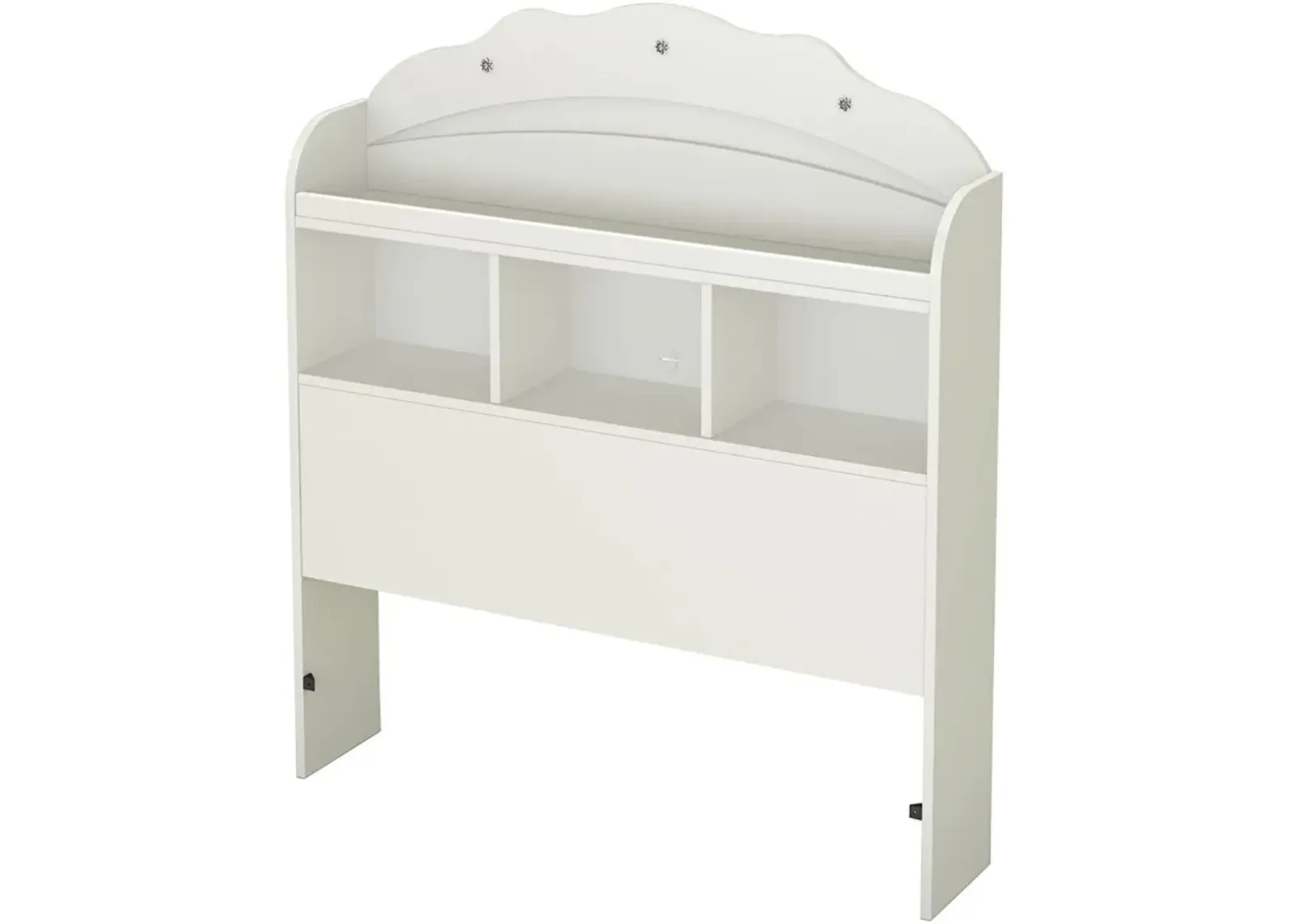 Hivvago Twin size Bookcase Headboard in White Wood Finish