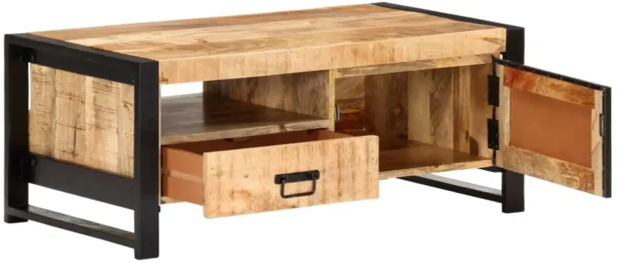 vidaXL Coffee Table 39.4"x19.7"x15.7" Rough Mango Wood