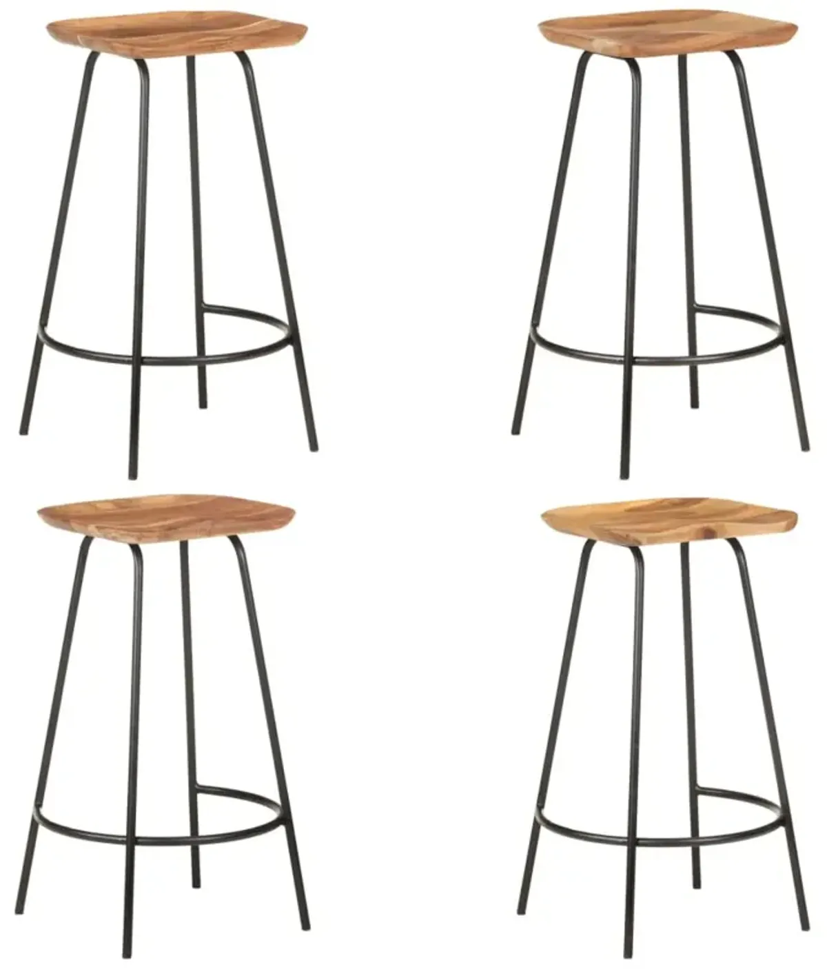 vidaXL Bar Stools 4 pcs Solid Acacia Wood