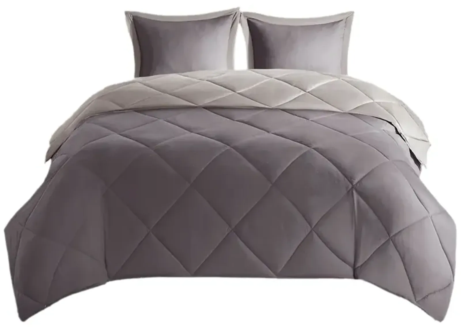 Gracie Mills Vicente Reversible Diamond Quilt Down Alternative Comforter Set with 3M Scotchgard Protection