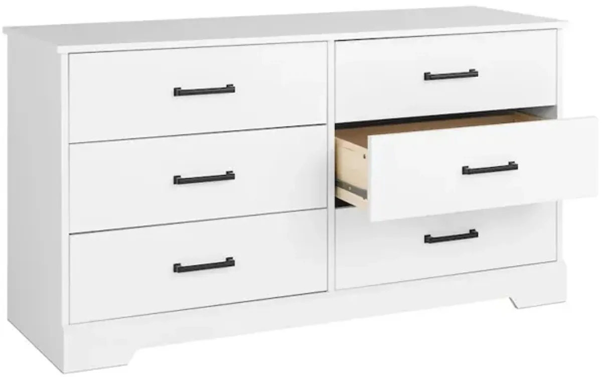 Prepac Dresser, White Dresser for Bedroom, Chest of Drawers with 6 Drawers