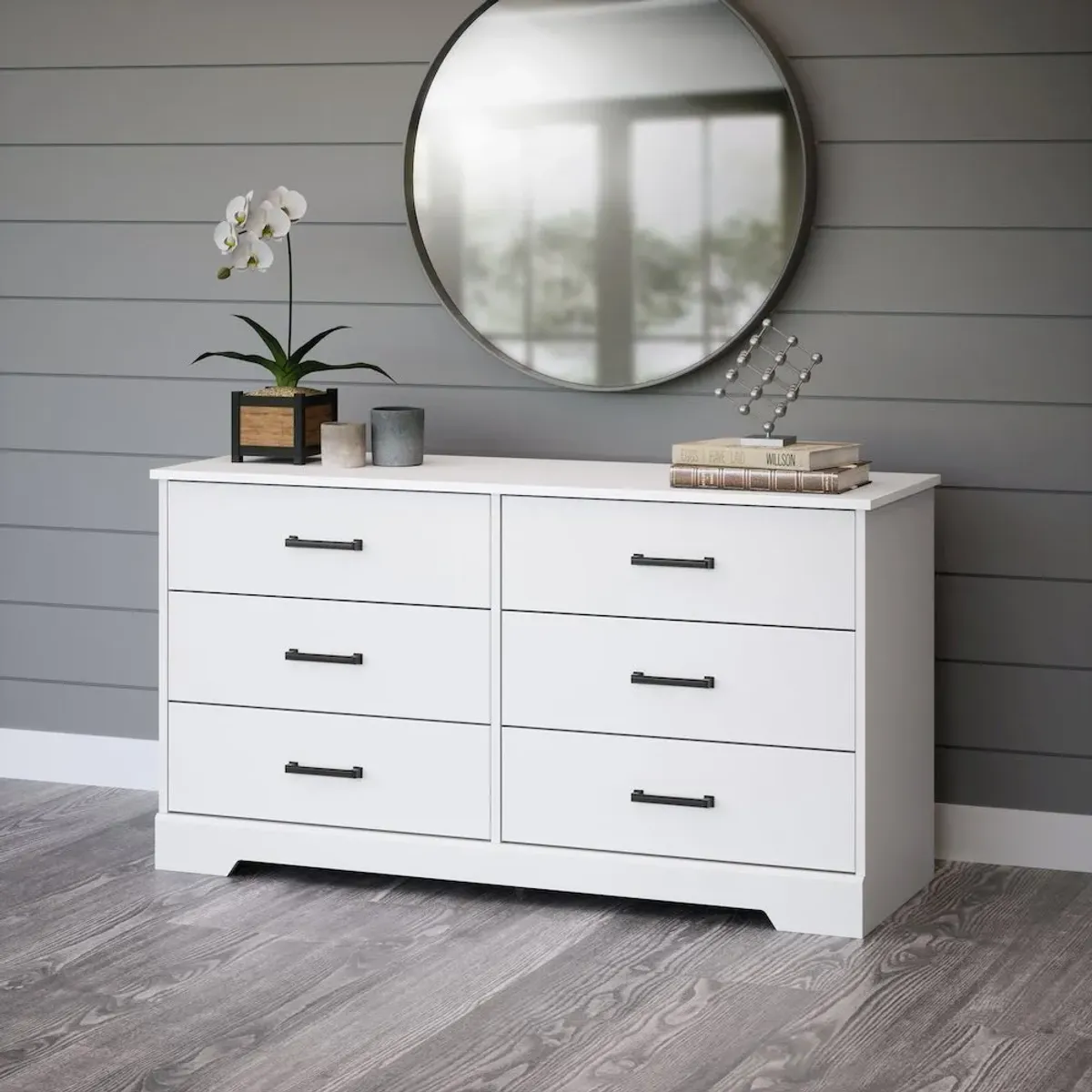 Prepac Dresser, White Dresser for Bedroom, Chest of Drawers with 6 Drawers