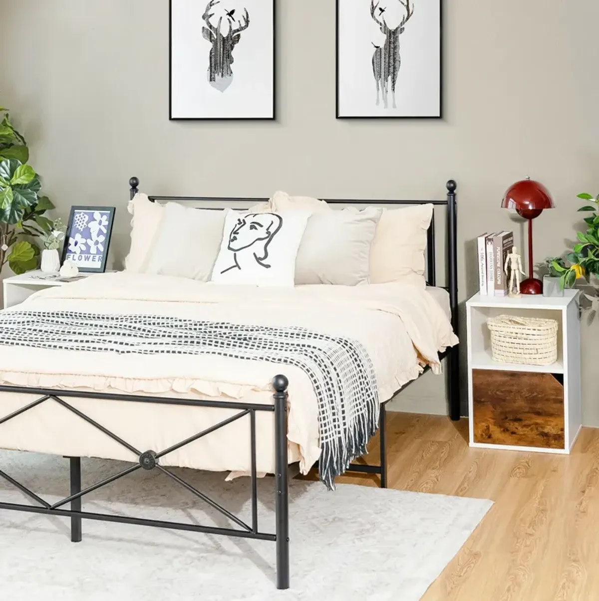 Set of 2 Nightstands Side End Table for Bedroom