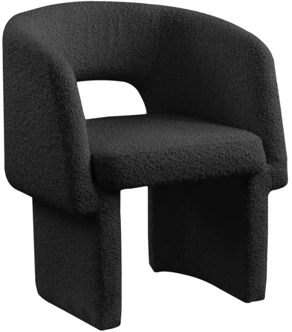 Meridian Furniture Emmet Black Boucle Fabric Dining Chair / Accent Chair
