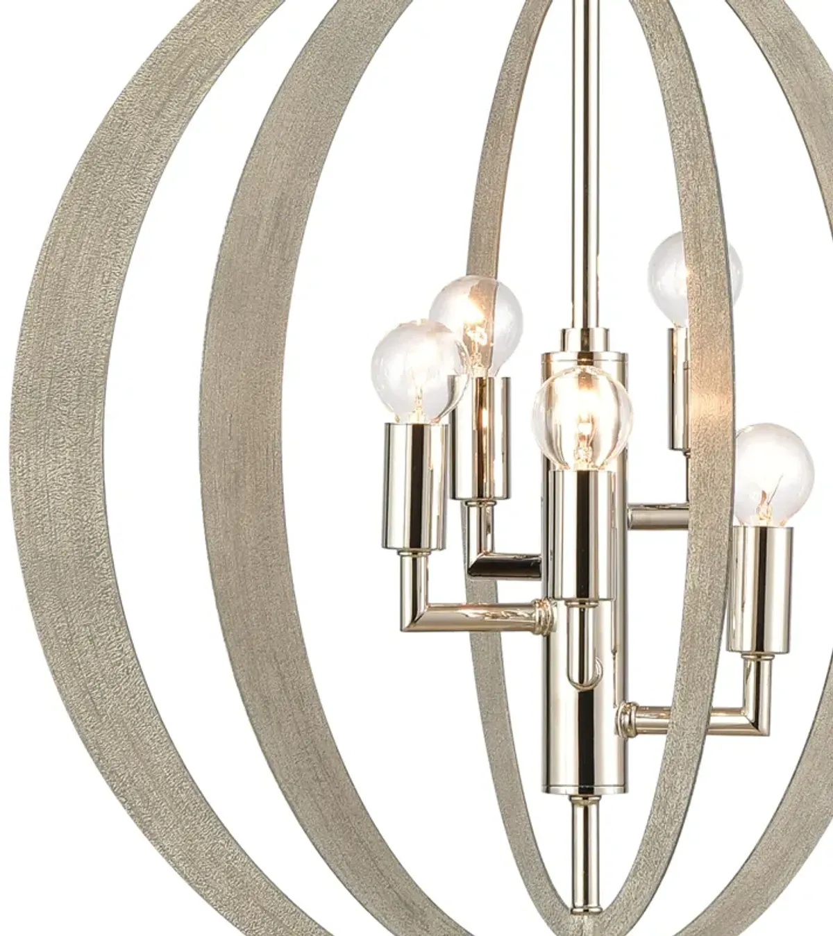 Retro Rings 19'' Wide 5-Light Chandelier