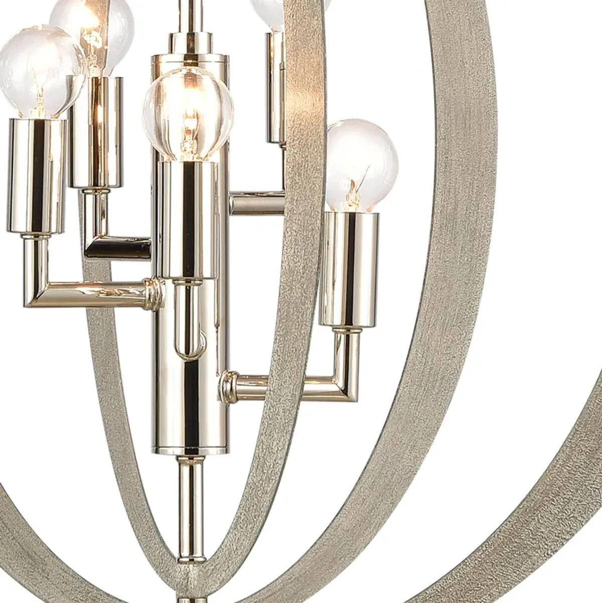 Retro Rings 19'' Wide 5-Light Chandelier