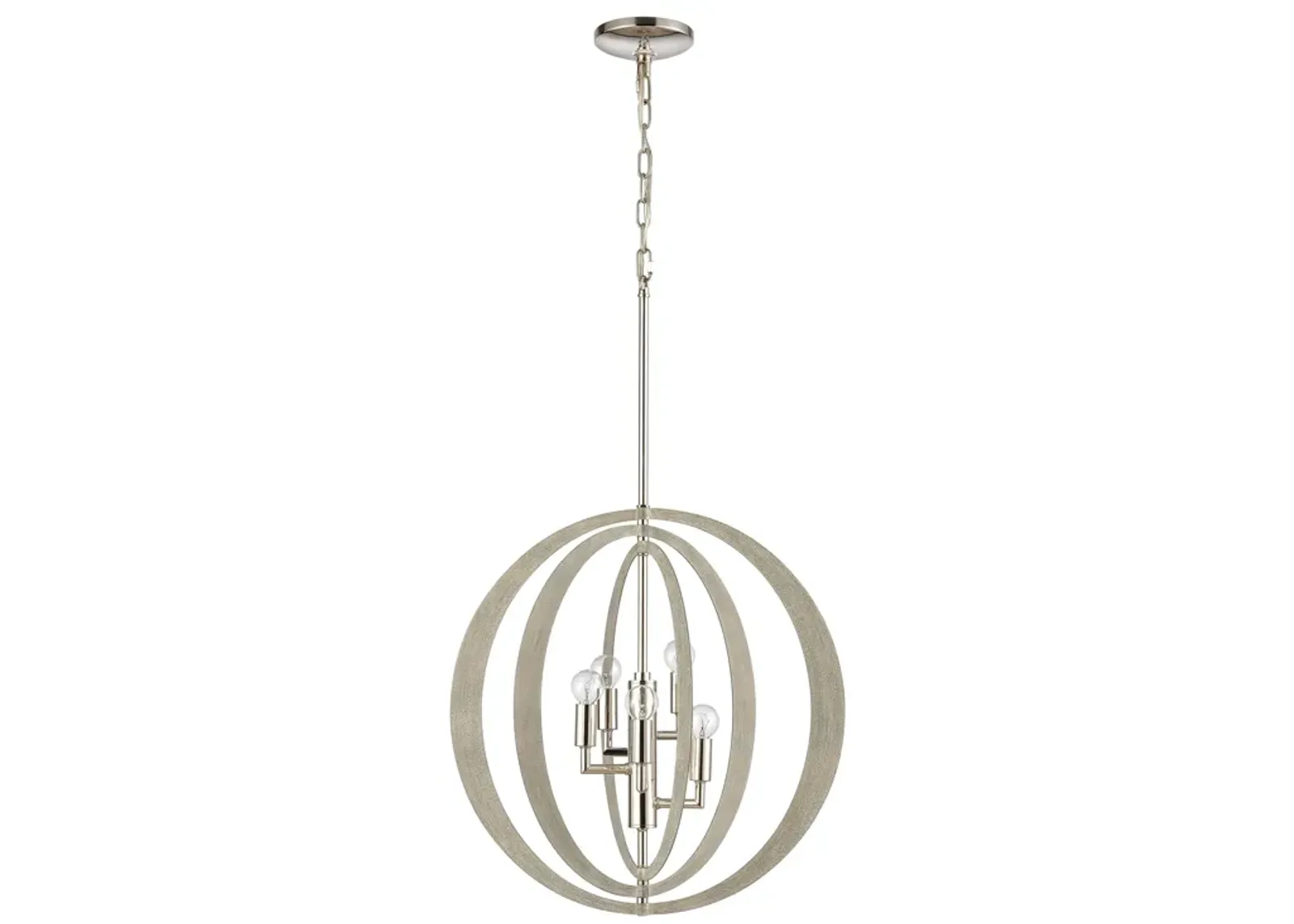 Retro Rings 19'' Wide 5-Light Chandelier