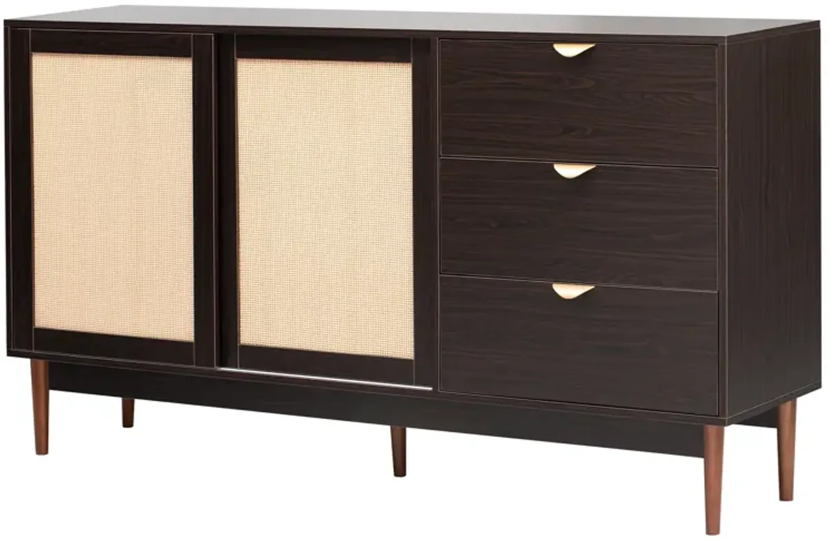 Merax Featured Two-Door Buffet Cabinet with Metal Handles