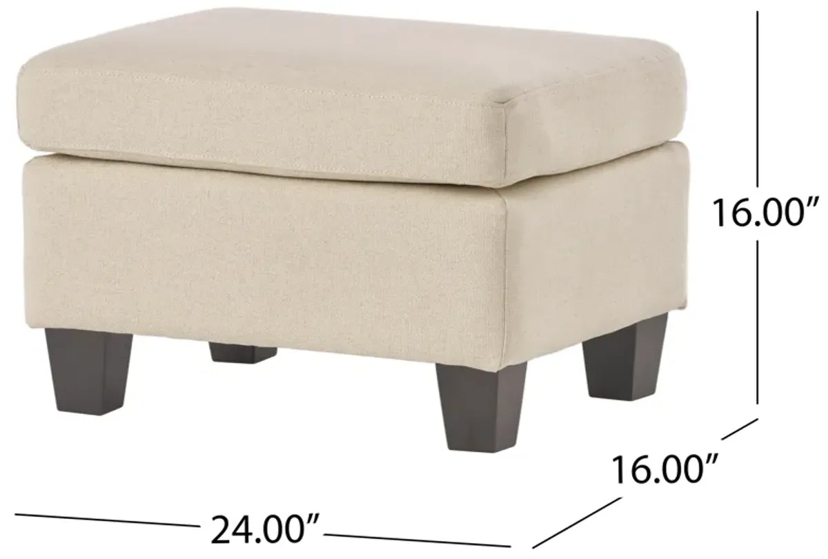 Cozy and Chic Ottoman Upholstered Elegance, Birch Wood Charm