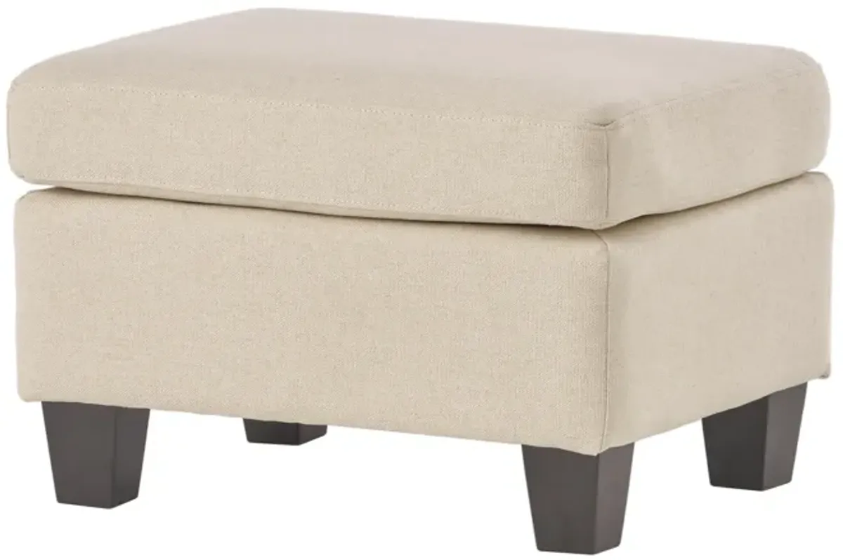 Cozy and Chic Ottoman Upholstered Elegance, Birch Wood Charm