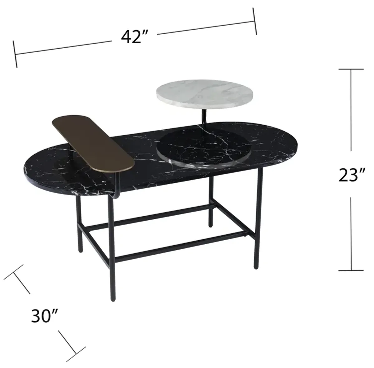 Lexi Marble Cocktail Table with Storage