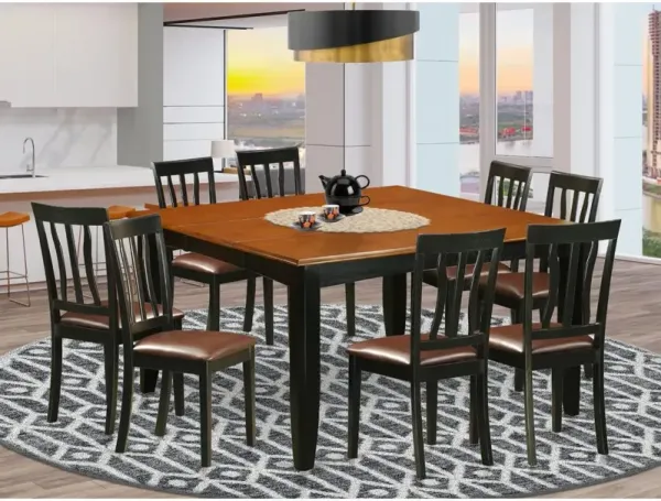 9 Pc Dining room set-Dining Table and 8 Wood Dining Chairs