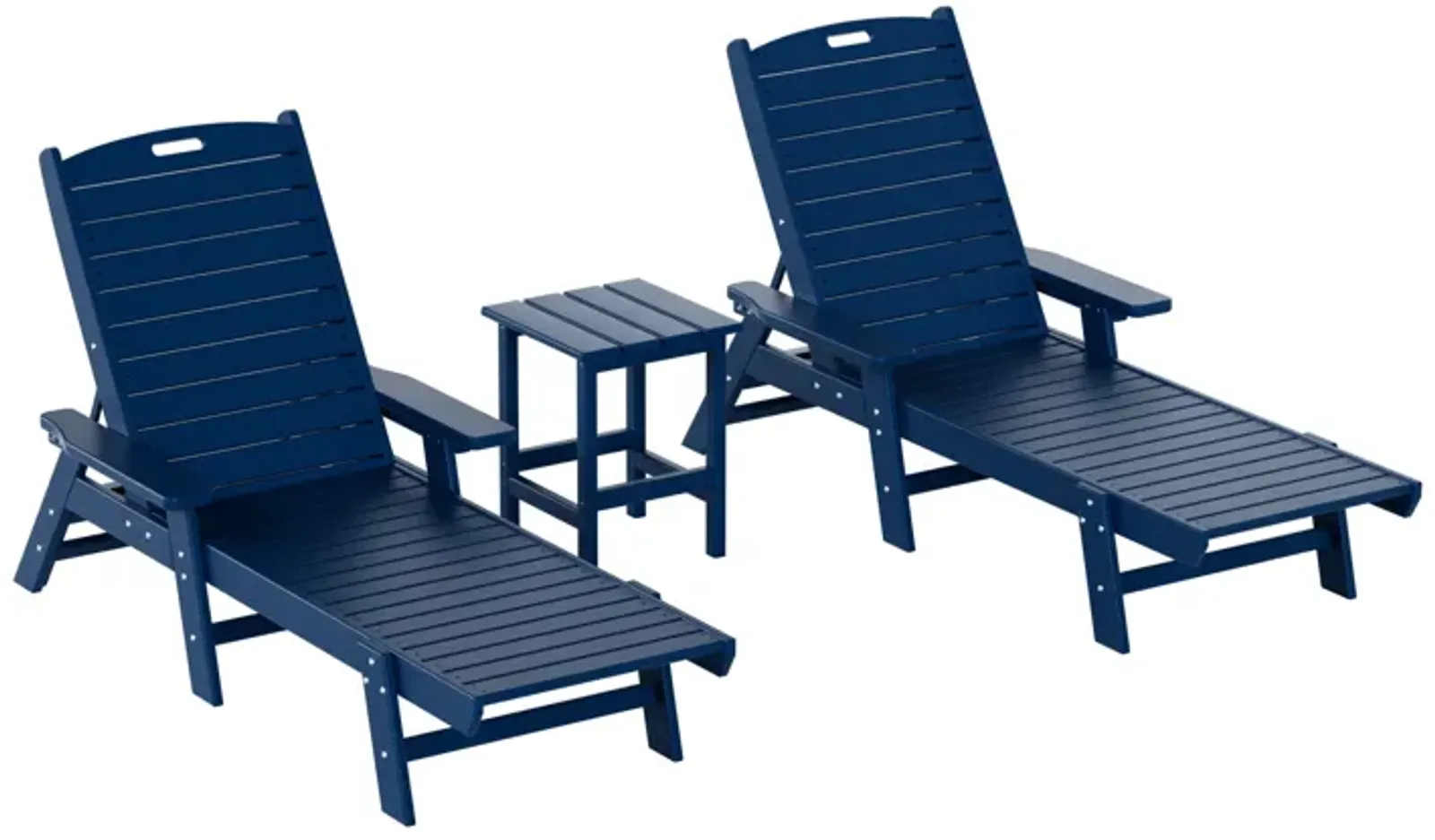 WestinTrends Adirondack Outdoor Chaise Lounge with Side Table Set