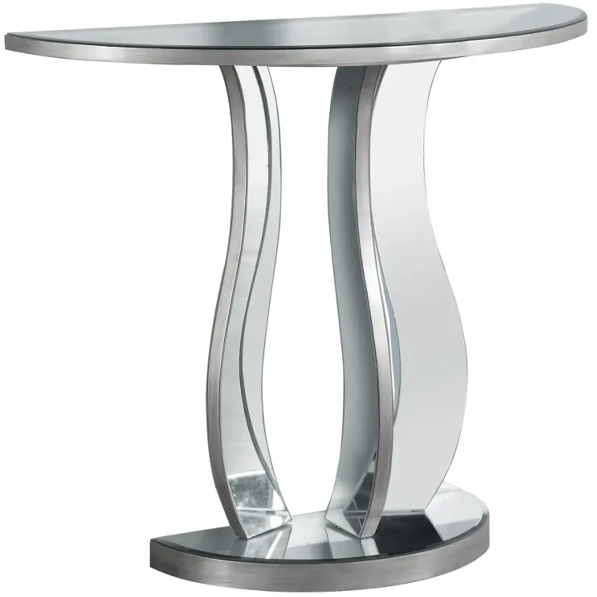 Monarch Specialties I 3727 Accent Table, Console, Entryway, Narrow, Sofa, Living Room, Bedroom, Mirror, Grey, Clear, Transitional