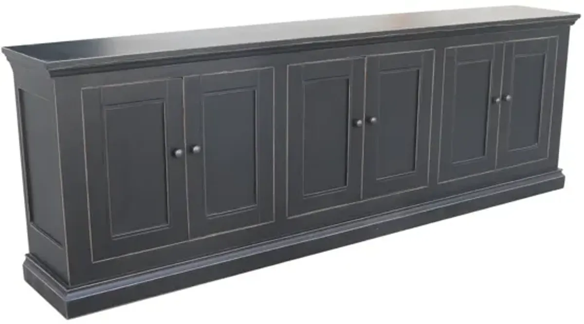 Mimi Black Long 6 Door Cabinet