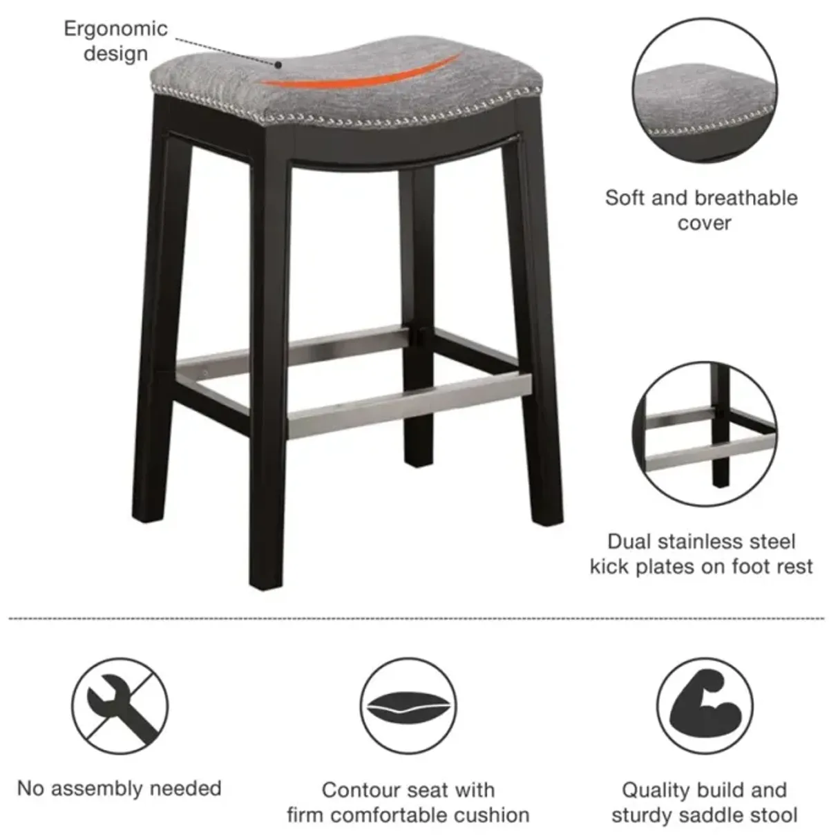 Belfast Saddle Counter Stool