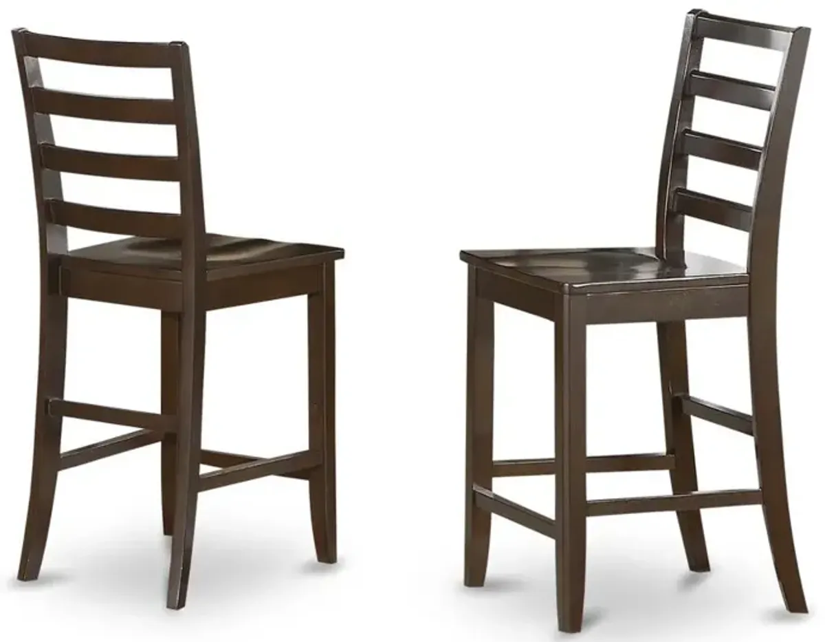 East West Furniture Fairwinds  Stool    Wood  Seat  with  lader  back,  Set  of  2