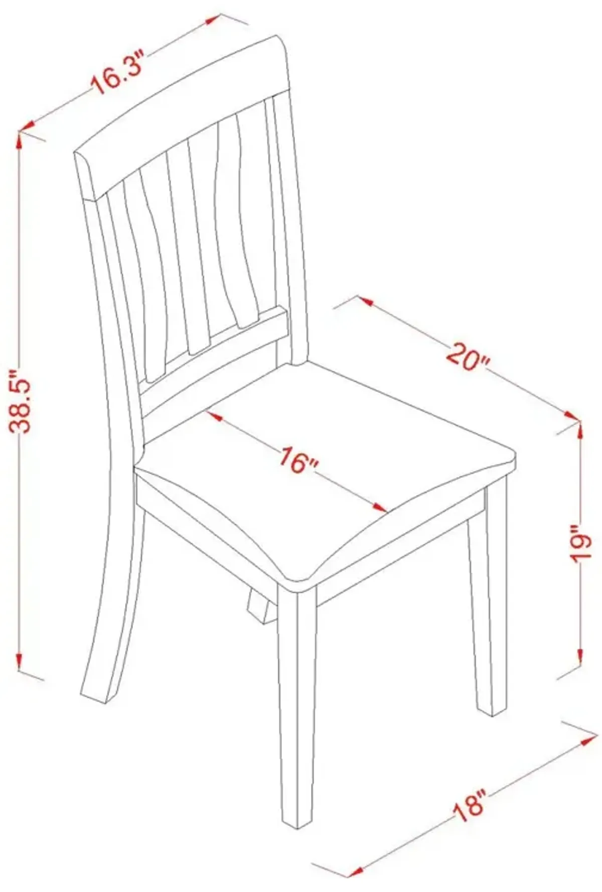 East West Furniture ANC-CAP-C Antique dining room chair for kitchen With Cushion Seat in Cappuccino Finish