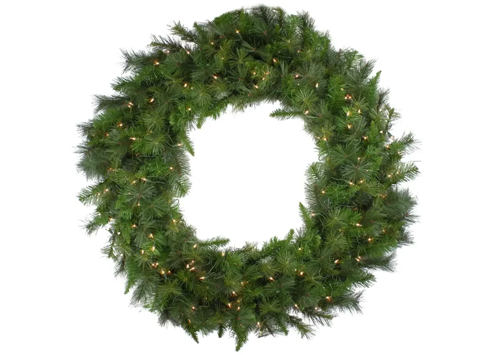 Canyon Pine Mixed Artificial Christmas Wreath - 48-Inch  Clear Lights