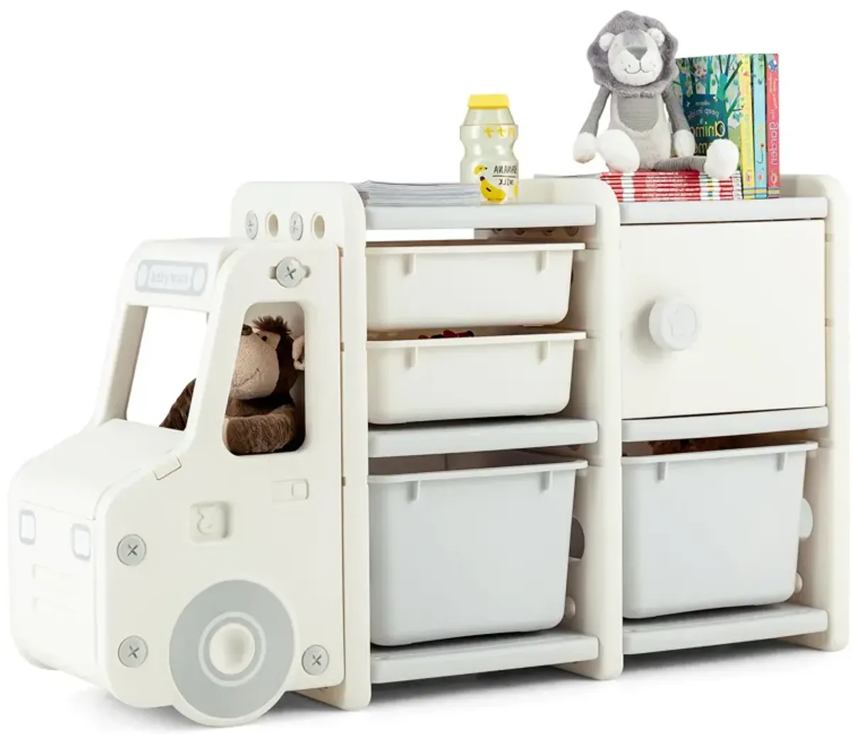 Toddler Truck Storage Organizer with Plastic Bins