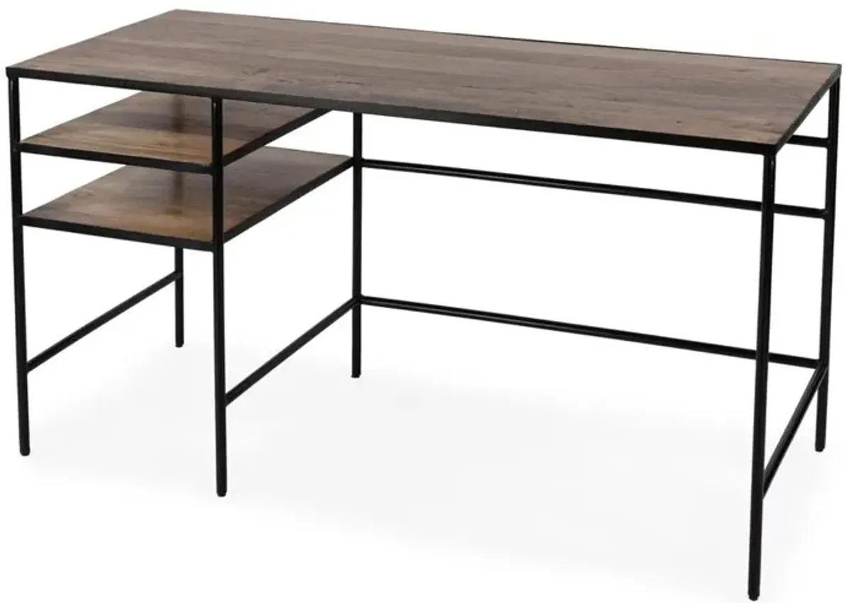 Butler Specialty Jensen Iron and Wood Writing Desk, Light Brown