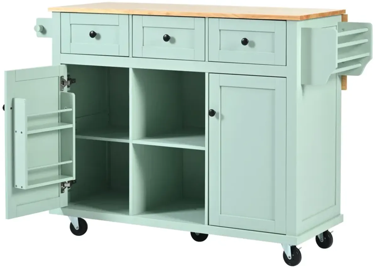 Merax Home Kitchen Island with Drop-Leaf