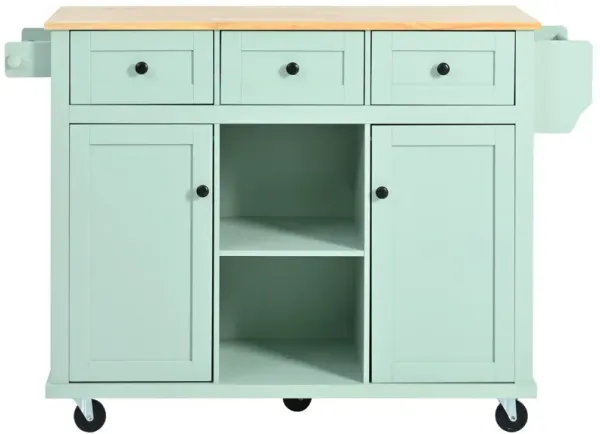 Merax Home Kitchen Island with Drop-Leaf