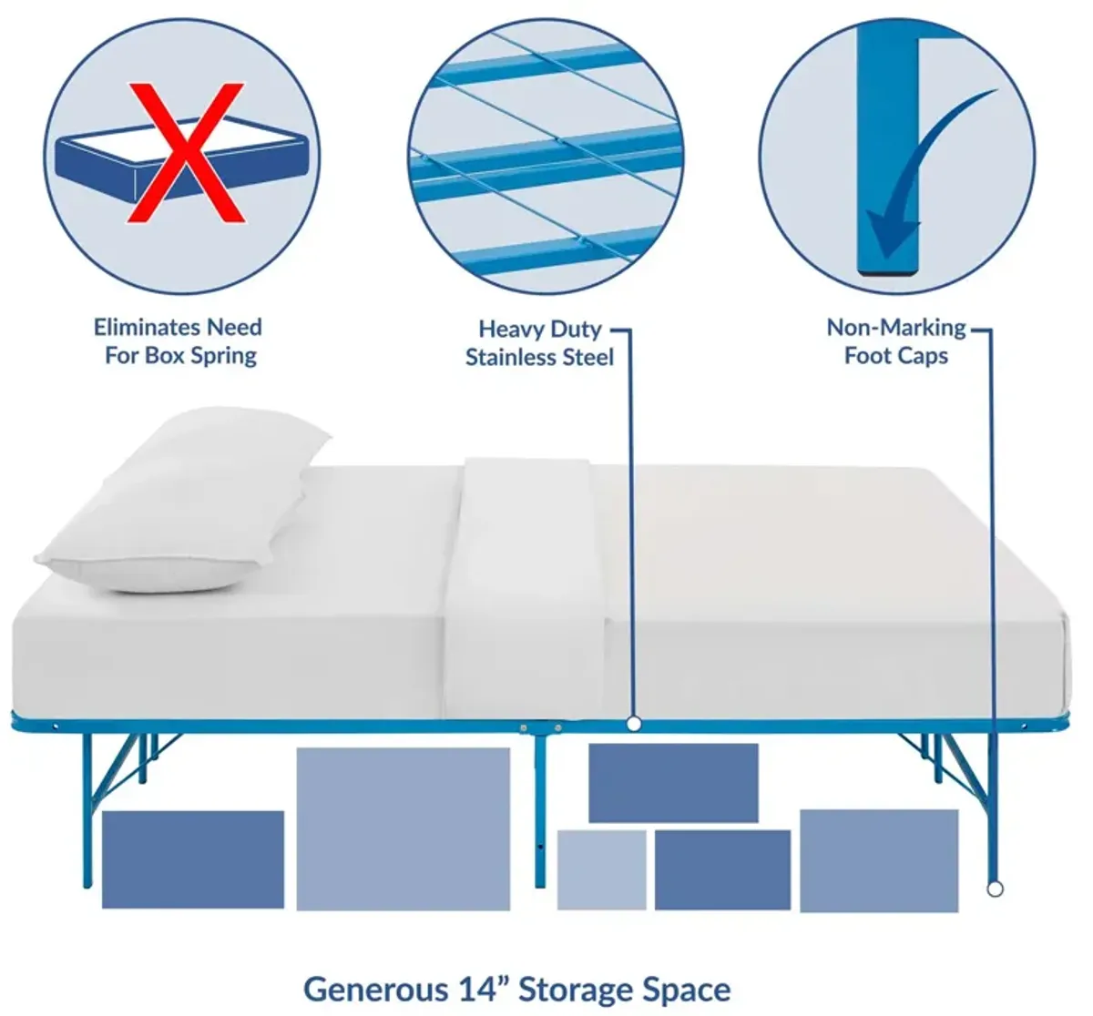 Modway - Horizon Queen Stainless Steel Bed Frame