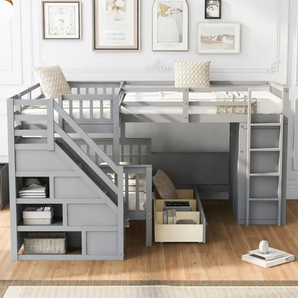 Merax  L-Shaped Bunk Bed With 3 Drawers