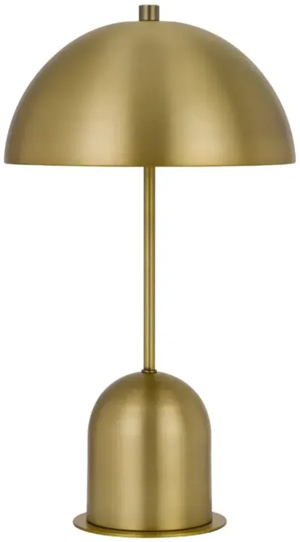 Hivvago 20" Antiqued Brass Metal Novelty Desk Lamp With Antiqued Brass Dome Shade