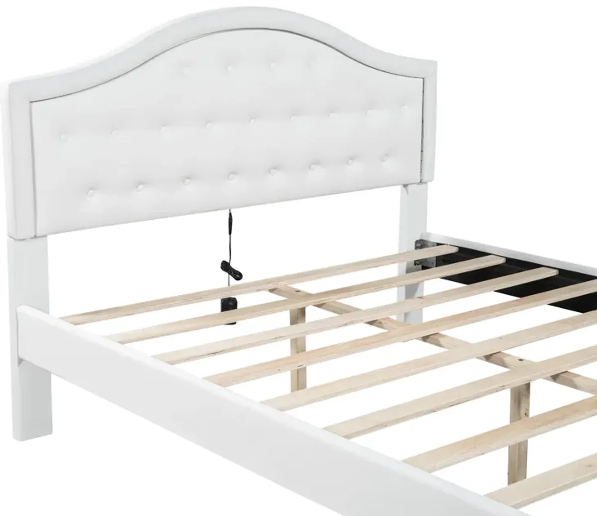 Merax PU Upholstered Platform Bed  with 2 Drawers