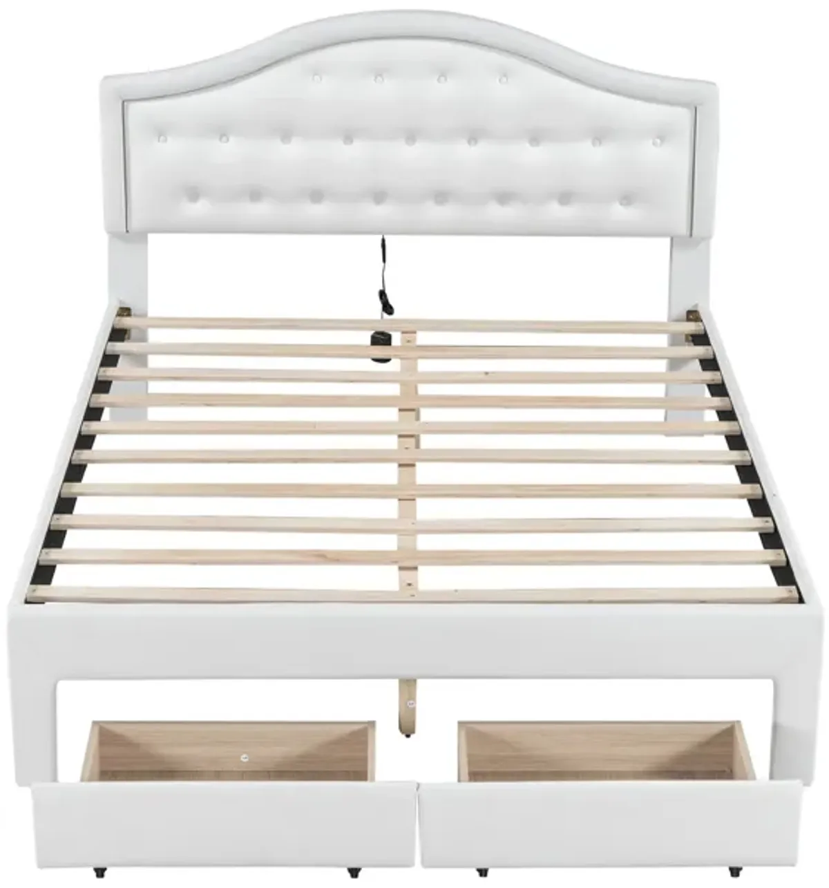 Merax PU Upholstered Platform Bed  with 2 Drawers