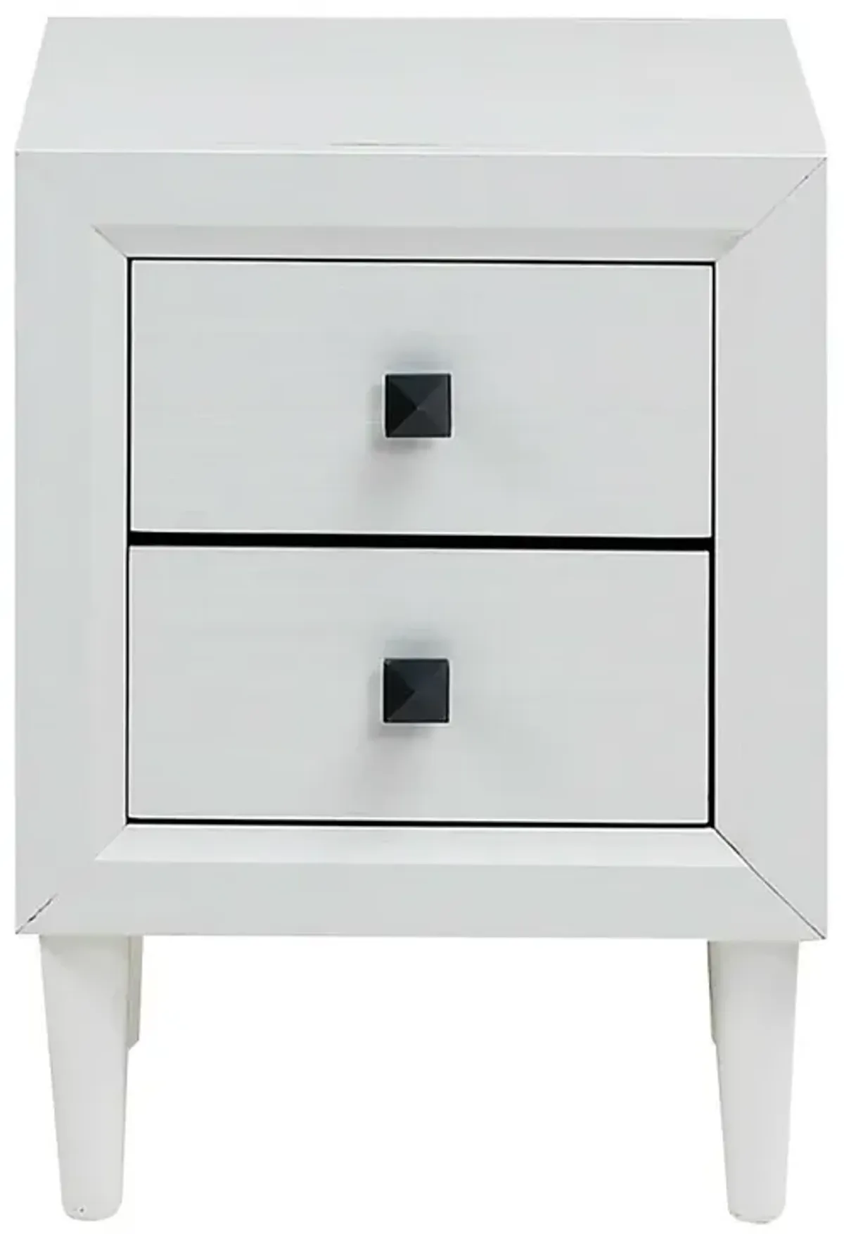 Set of 2 Multipurpose Retro Nightstand with 2 Drawers