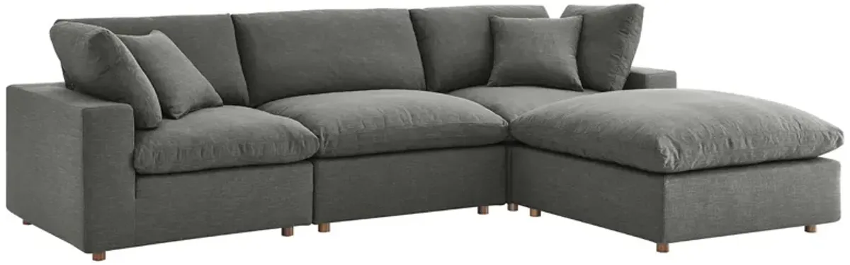 Commix Down Filled Overstuffed 4 Piece Sectional Sofa Set