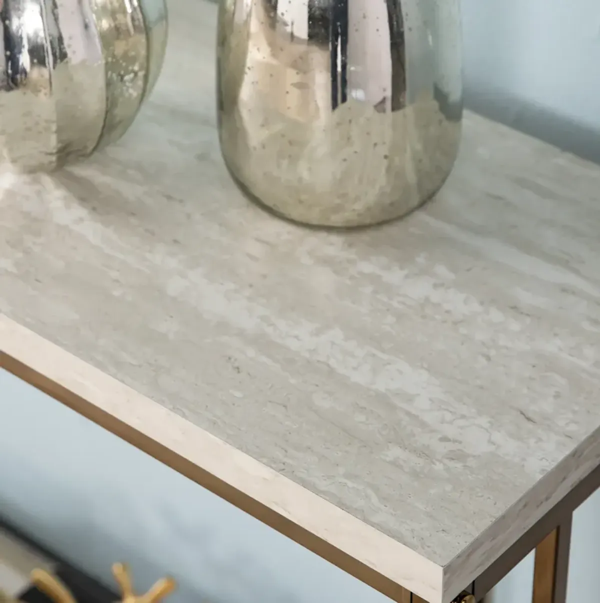 Hely Faux Marble Console Table