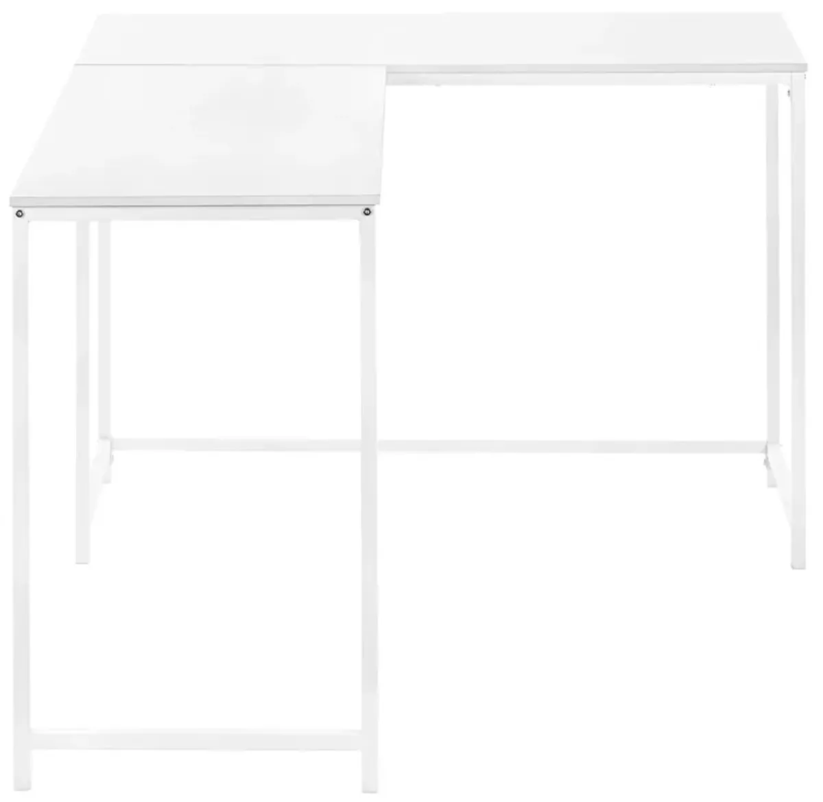 Monarch Specialties I 7395 Computer Desk, Home Office, Corner, 58"L, L Shape, Work, Laptop, Metal, Laminate, White, Contemporary, Modern