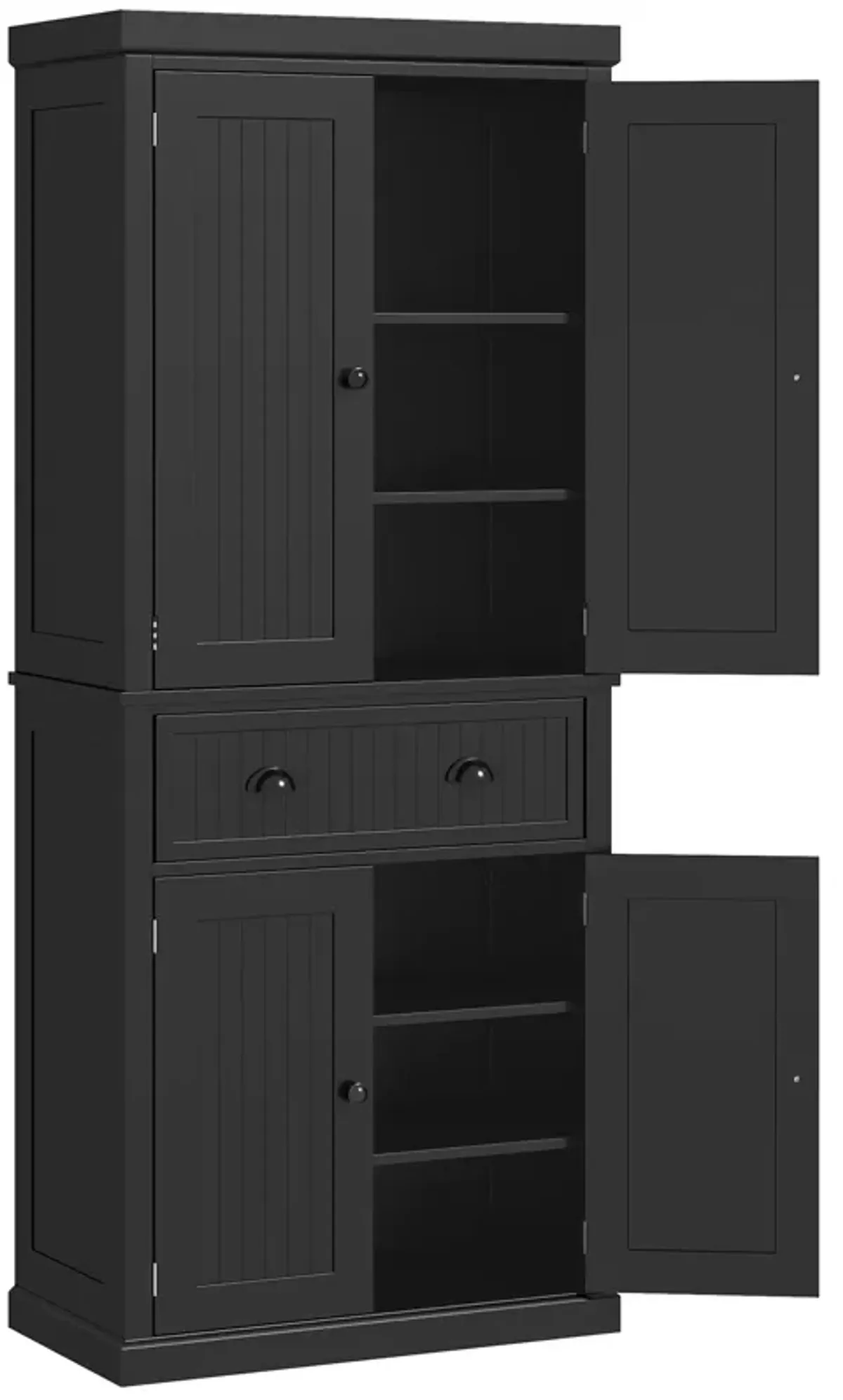 HOMCOM 72� Tall Colonial Style Free Standing Kitchen Pantry Storage Cabinet