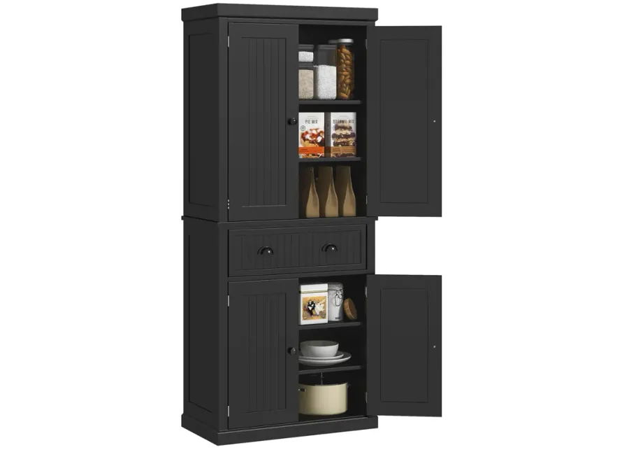 HOMCOM 72� Tall Colonial Style Free Standing Kitchen Pantry Storage Cabinet